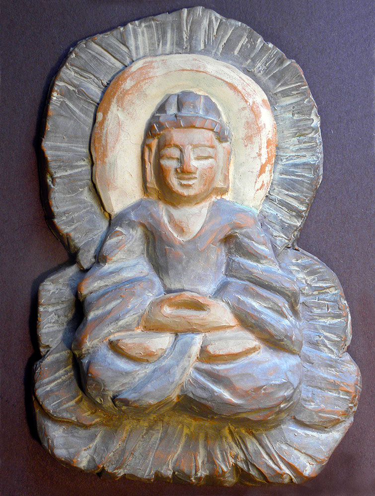 Sitting Buddha - Ceramic Sculpture by Michael D. Hofmann